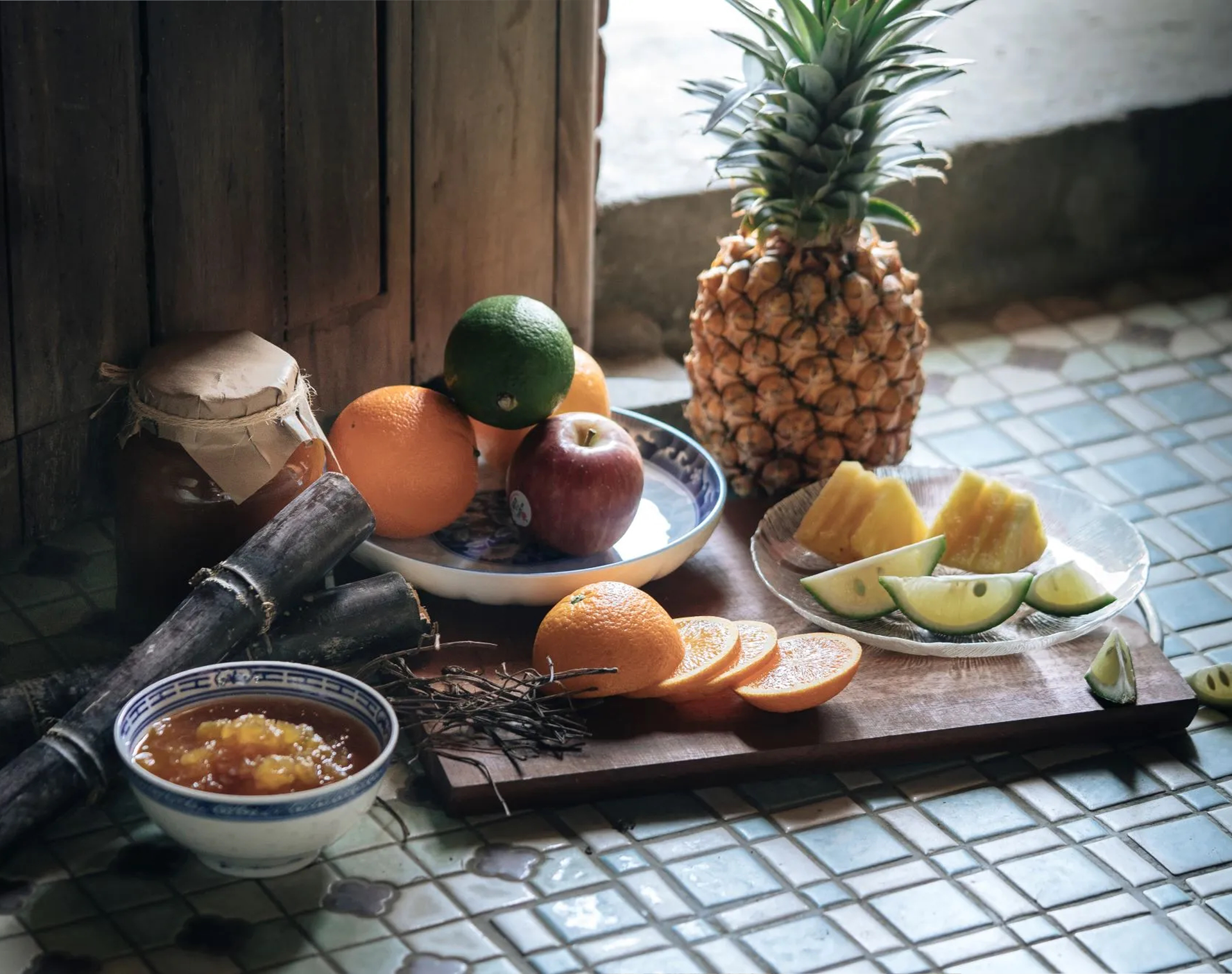 Fresh fruit ingredients for Yi Fang teas