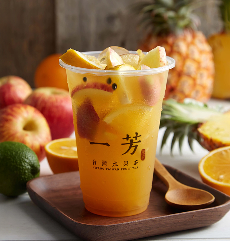 Yi Fang signature fruit tea with fresh fruit